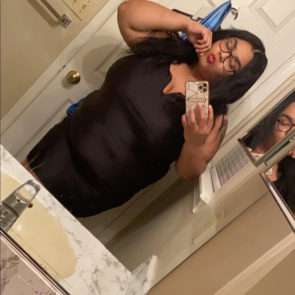Black slip dress